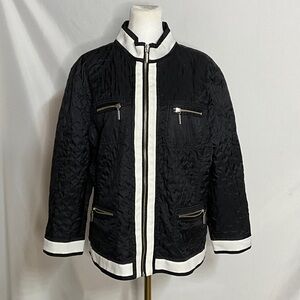 Chico's Black and White Quilted Jacket